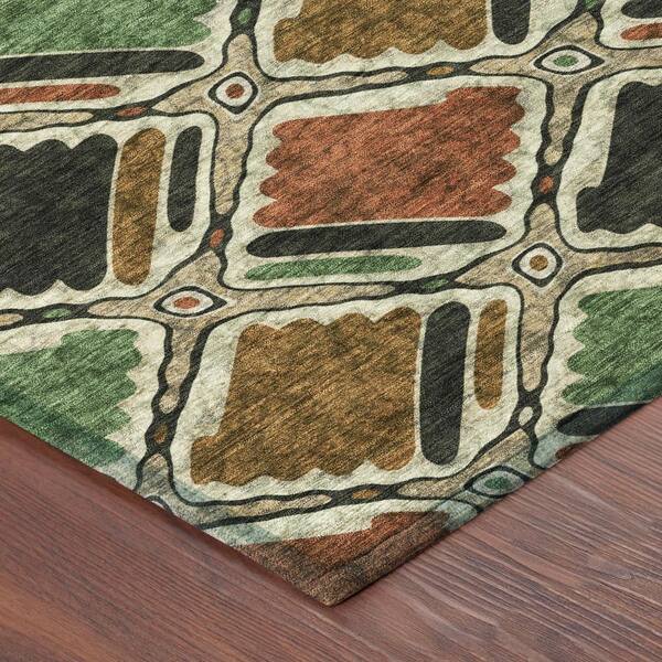 Chantille Machine Washable Indoor/Outdoor Abstract ACN2799 Paprika 10 ft. x 14 ft. Area Rug
