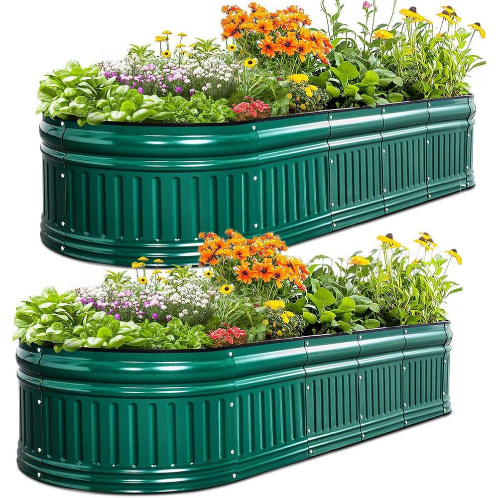 6 x 2 x 1 ft. Upgraded Modular Steel Raised Garden Bed, Galvanized Planter 