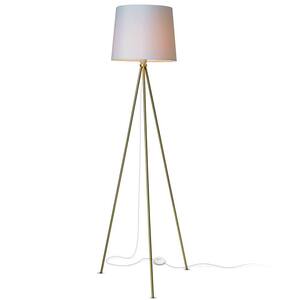Alexandria Contemporary Tripod Floor Lamp With White Lamp Shade and E26 Light Socket - Free LED Bulb Included