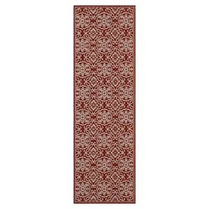 Eliza Red 2 ft. x 8 ft. Indoor/Outdoor Area Rug