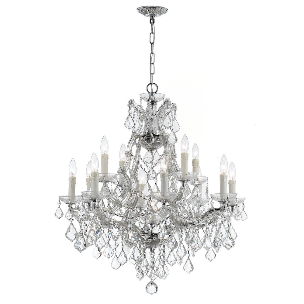 Maria Theresa 13-Light Polished Chrome and Crystal Chandelier