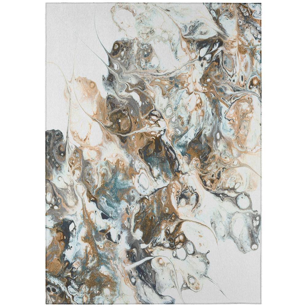 Karina Ivory 9 ft. x 12 ft. Geometric Indoor/Outdoor Area Rug