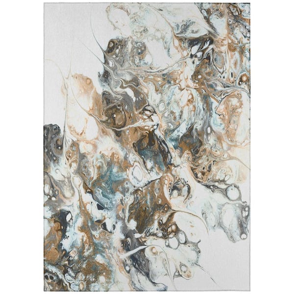 Addison Rugs Karina Ivory 5 ft. x 7 ft. 6 in. Geometric Indoor/Outdoor Area Rug