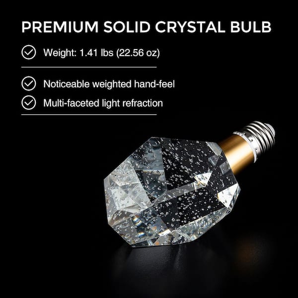 5-Watt Equivalent Seeded Geode Shaped E26/27 Crystal LED Light Bulb in Warm White (1-Pack)