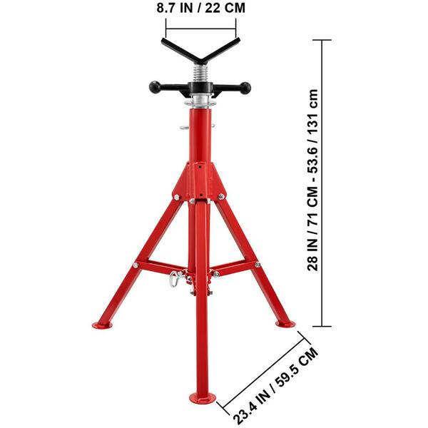 Vevor V Head Pipe Stand 1 8 In To 12 In Capacity Adjustable Height 28 In To 52 In Pipe Jack Stands 2500 Lbs Load Capacity Gj1107sgj Vxv0 The Home Depot