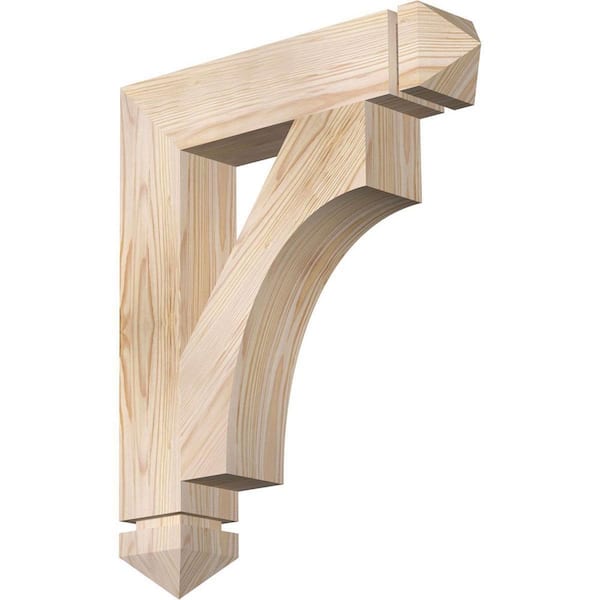 Ekena Millwork 3.5 in. x 22 in. x 18 in. Douglas Fir Westlake Arts and Crafts Smooth Bracket