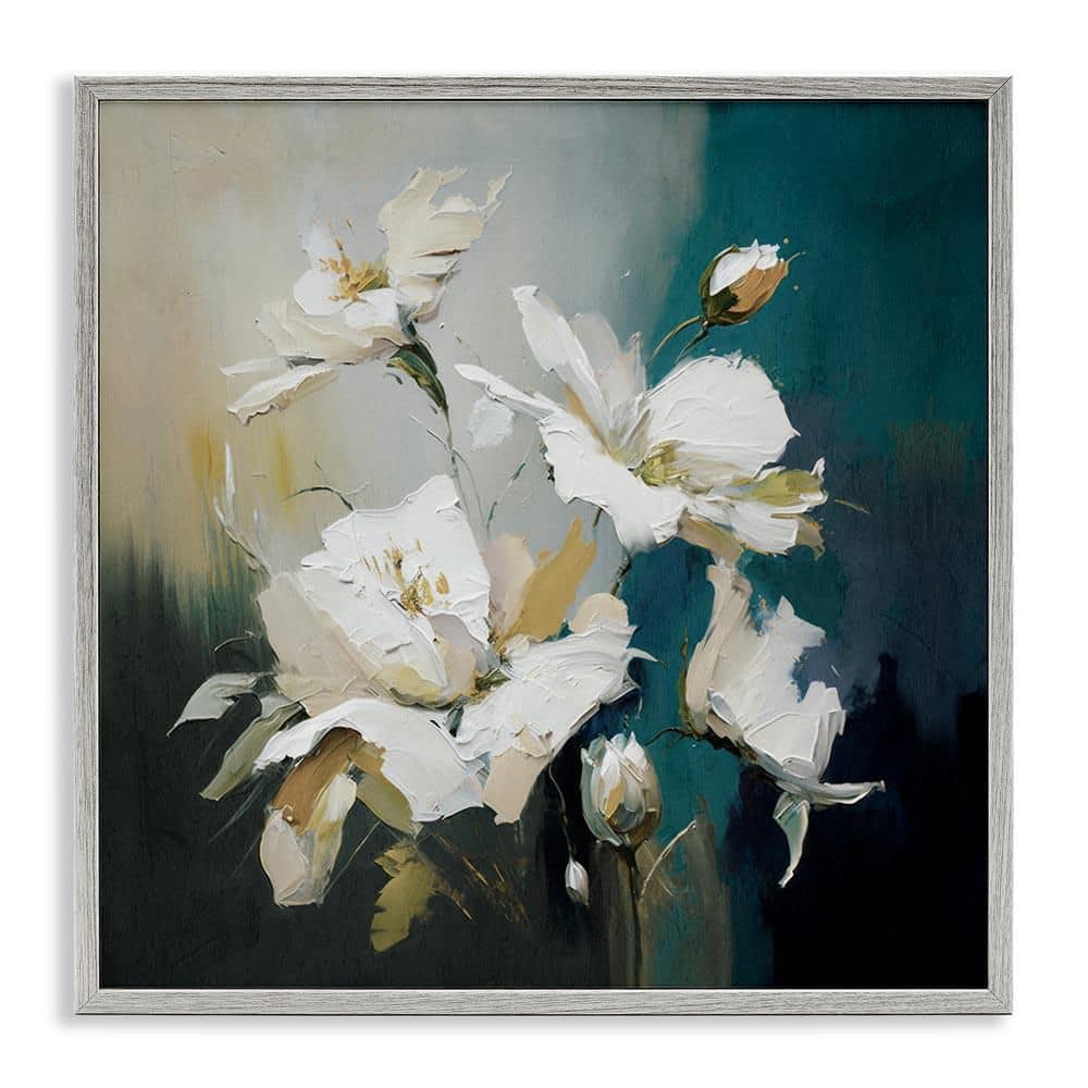 Painterly Daubed Flowers by Svetlana Aleynikova Gray Framed Nature Giclee Art Print 17 in. x 17 in. price history on PriceWatchPro