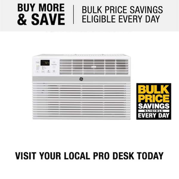 GE - 8,000 BTU 115-Volt Smart Window Air Conditioner with Remote in White