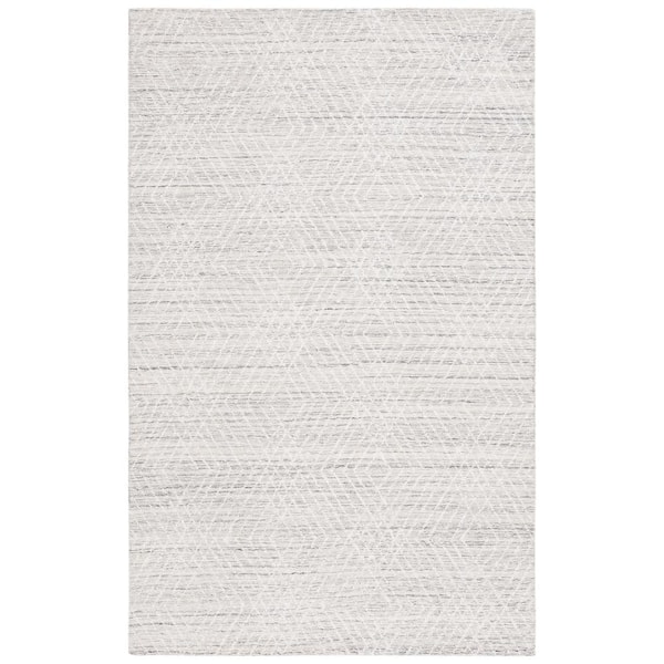 SAFAVIEH Abstract Silver/Ivory 5 ft. x 8 ft. Chevron Marle Area Rug