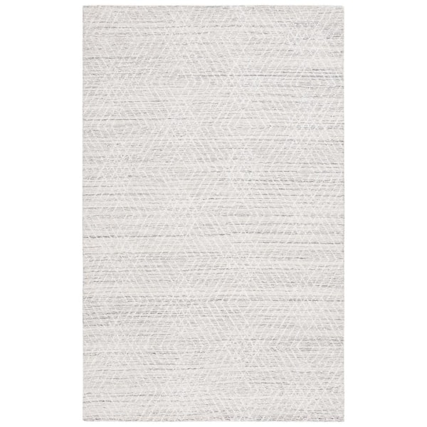SAFAVIEH Abstract Silver/Ivory 6 ft. x 9 ft. Chevron Marle Area Rug