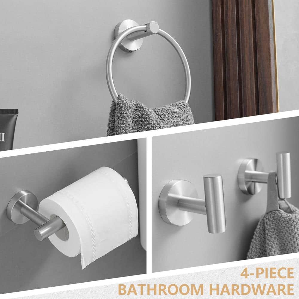 Brushed Nickel 4-Piece Bathroom Hardware Set
