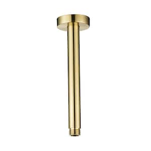 8 in. 200 mm Round Ceiling Mount Shower Arm and Flange in Brushed Gold