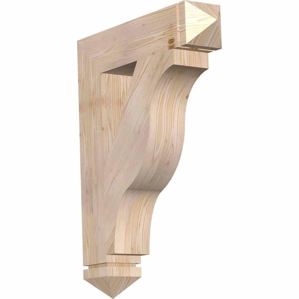Ekena Millwork 5.5 in. x 36 in. x 28 in. Douglas Fir Funston Arts and Crafts Smooth Bracket