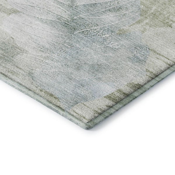 Mayfield Premium Machine Washable Abstract AMF2172 Aloe 10 ft. x 14 ft. Area Rug