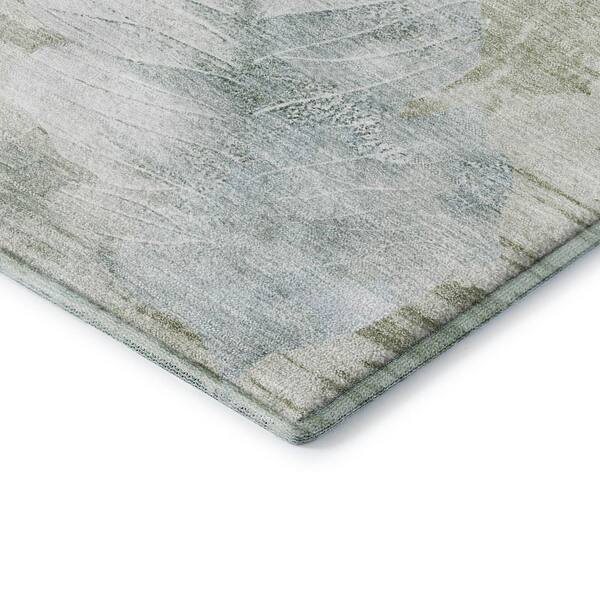 Mayfield Premium Machine Washable Abstract AMF2172 Aloe 9 ft. x 12 ft. Area Rug