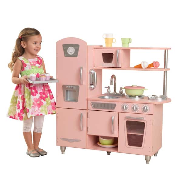 Kidkraft Pink Vintage Kitchen Playset 53179 The Home Depot