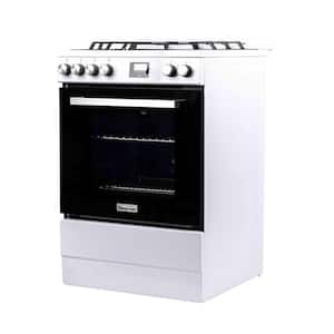 24 in 4-Burner Freestanding Gas Range in White