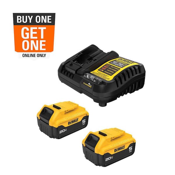 20V MAX Lithium-Ion Battery Starter Kit with 5.0 Ah Batteries (2-Pack) and Charger