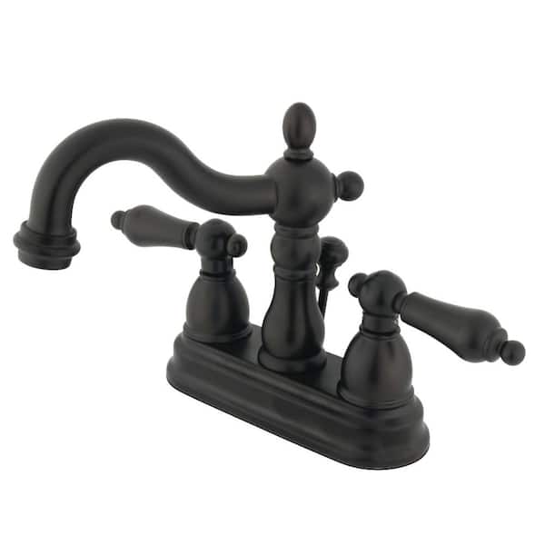 Kingston Brass Heritage 4 in. Centerset 2-Handle Bathroom Faucet in Oil Rubbed Bronze