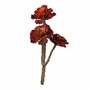 13 in. Red Artificial Succulent Plant