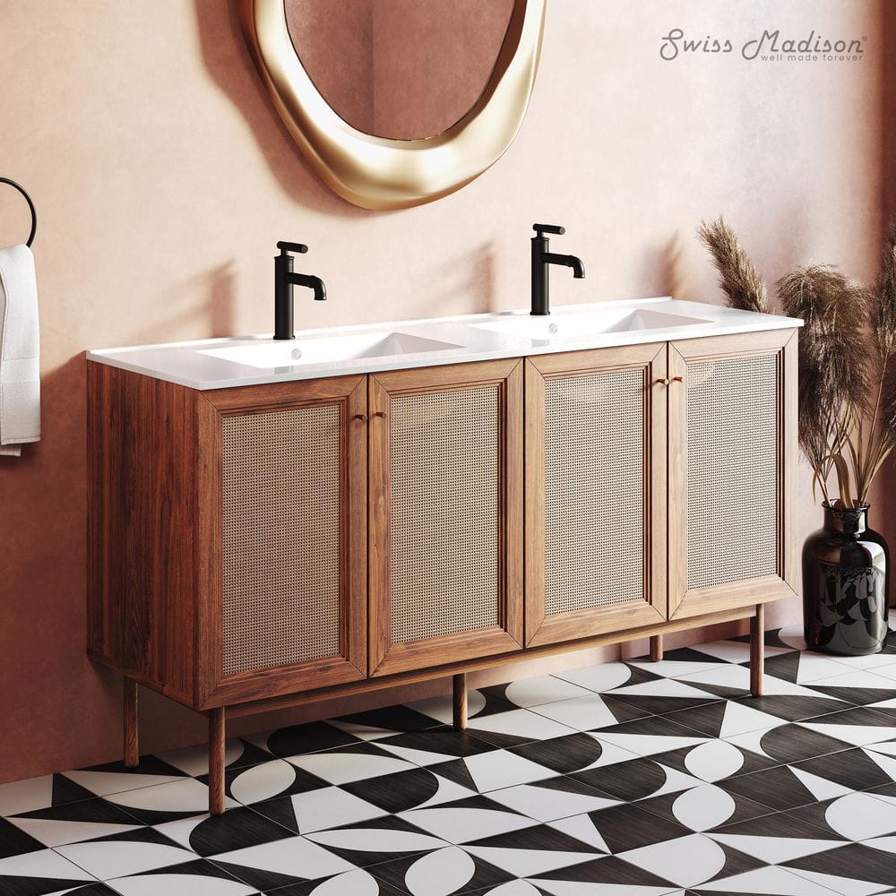 Swiss Madison Classe 60 in. Freestanding Bath Vanity in Golden Oak