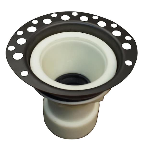 Westbrass Island Drain Assembly for Freestanding Bathtub with 2 in. x 1-1/2 in. Adapter, PVC Black