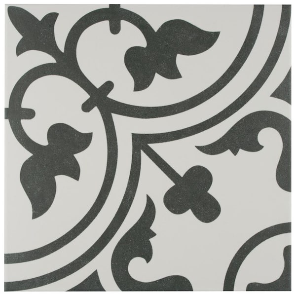 Merola Tile Arte White 9-3/4 in. x 9-3/4 in. Porcelain Floor and Wall Tile (10.88 sq. ft./Case)