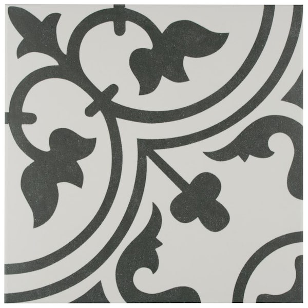 Merola Tile Arte White 9-3/4 in. x 9-3/4 in. Porcelain Floor and Wall Take Home Tile Sample