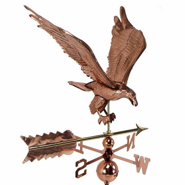 Barton Copper Plated Eagle Weathervane Polished with Roof Mount