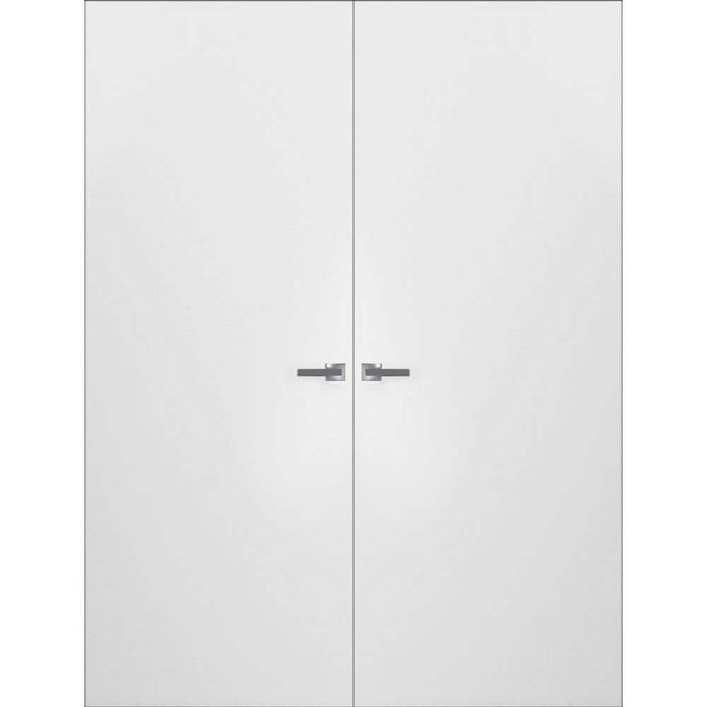 60 in. x 96 in. Unassembled Left-Hand Solid Core White Wood Flush Mount Primed Double Hidden Frameless Door with Hinge price history on PriceWatchPro