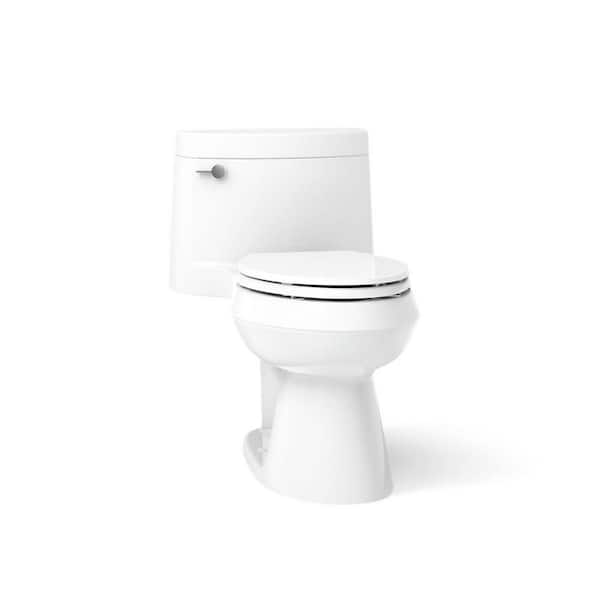 Cimarron 12" Rough In 1-Piece 1.28 GFP Single Flush Elongated Toilet with Concealed Trapway in White w/ Soft Close Seat