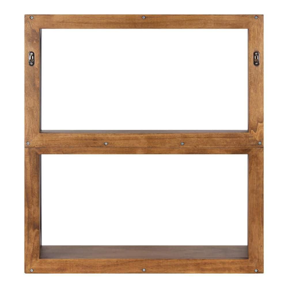 Rustic Brown and Black 3-Tier Floating Wood Wall Shelf