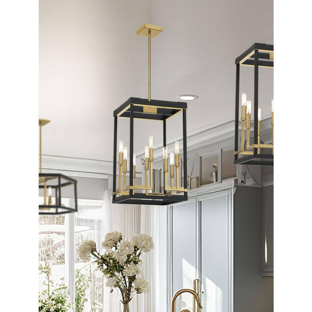 Coal and Soft Brass 8-Light Aluminum Pendant for Indoor/Outdoor Use