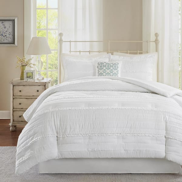 Madison Park Isabella 5-Piece White Queen Comforter Set