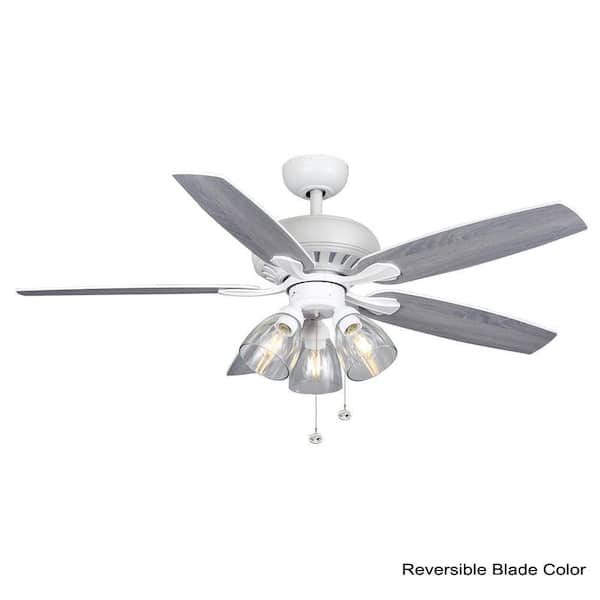 サイモン　ホワイトS Hampton Bay Rockport 52 in. Indoor LED Matte White Ceiling