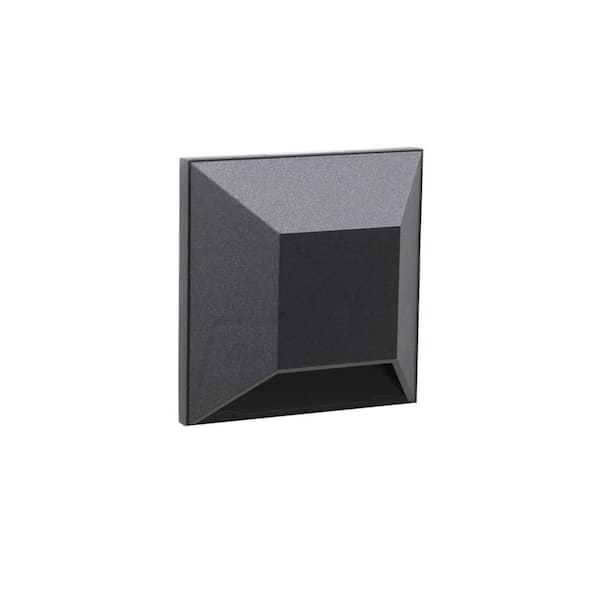 Deckorators 3.5 in. x 3.5 in. Black LED Square Post Sconce