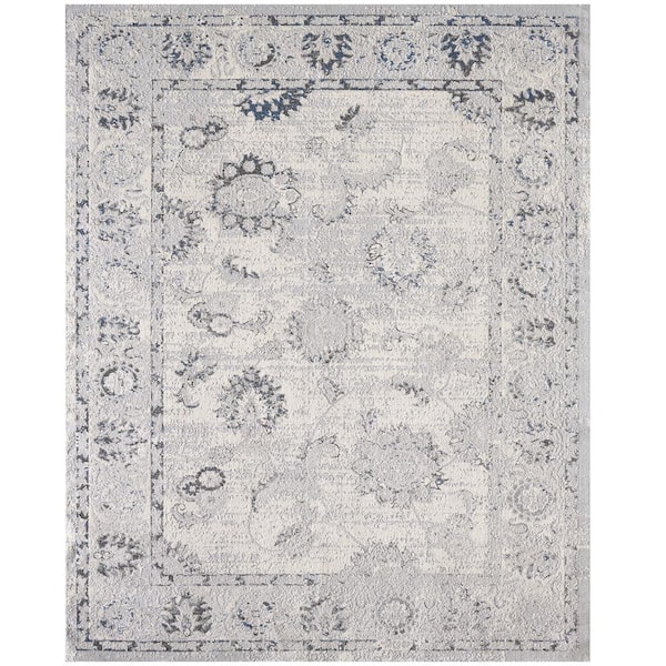 Brookside Gray 4 ft. x 6 ft. Vintage Floral Area Rug