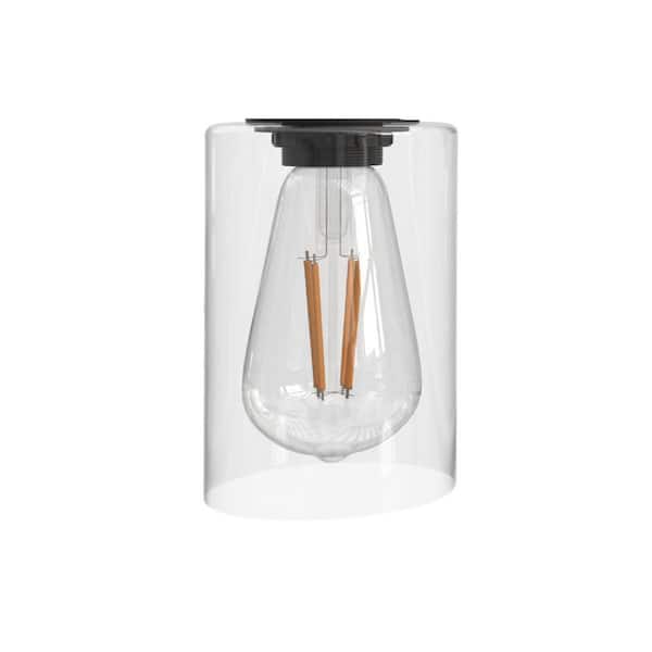 6 in. Clear Glass Cylindrical Shade 4 in. Lip for Replacement Pendant Shade Vanity Shade (1-Pack)