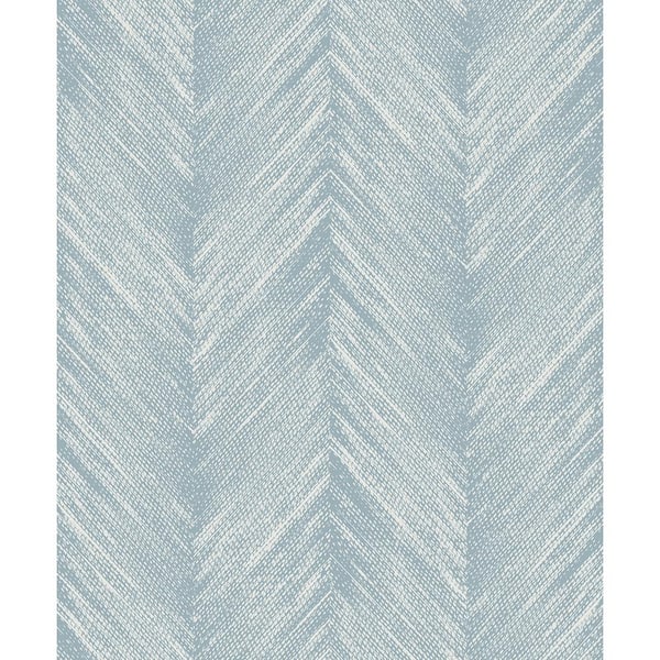 Ice Blue Otto Chevron Unpasted Paper Nonwoven Wallpaper Roll 57.5 sq. ft.