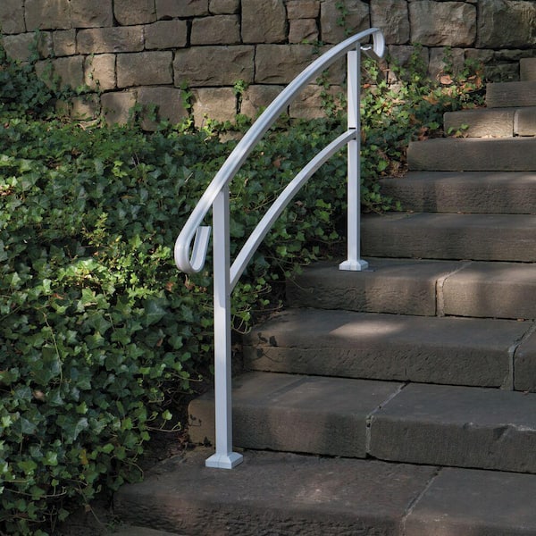 HandiRail 3.57 in. x 63.25 in. 3.10 ft. White 4-Step Aluminum Rail Kit (Unassembled)