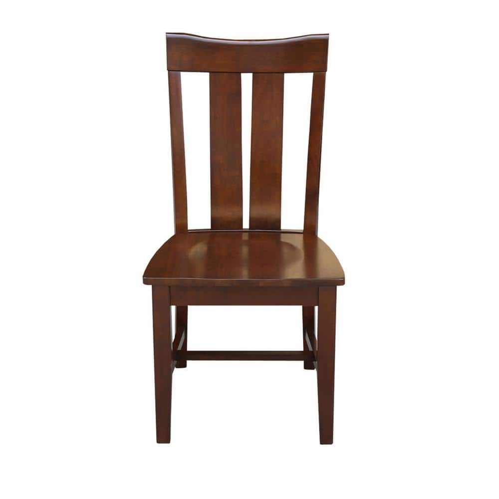 Espresso High Slat Solid Wood Side Chair