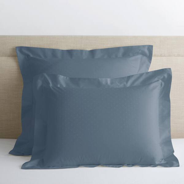 The Company Store Legends Luxury Dot Mirage Blue 500-Thread Count Cotton Sateen Euro Sham