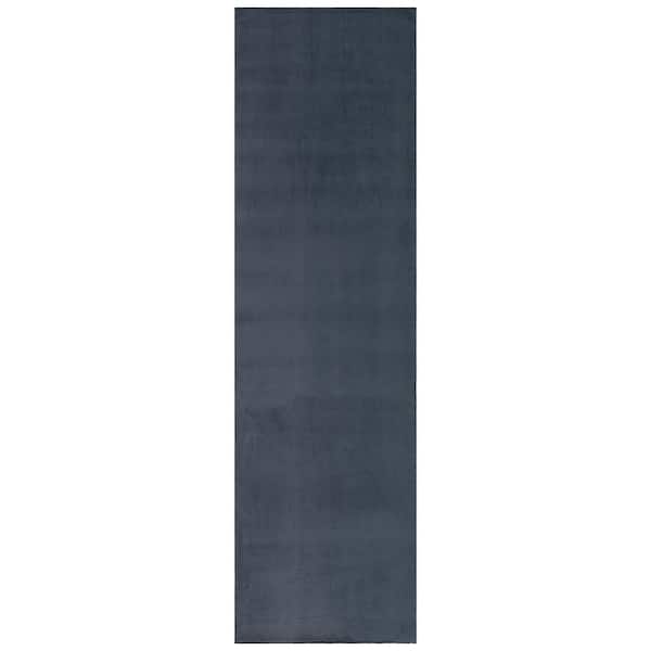 SAFAVIEH Loft Dark Gray 2 ft. x 7 ft. Machine Washable Modern Solid Runner Rug
