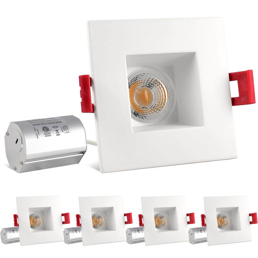 White Square Dimmable LED Recessed Lighting Kit