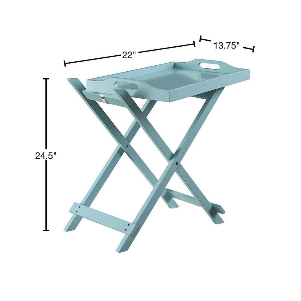 Sea Foam 22" Contemporary MDF Folding Tray Table