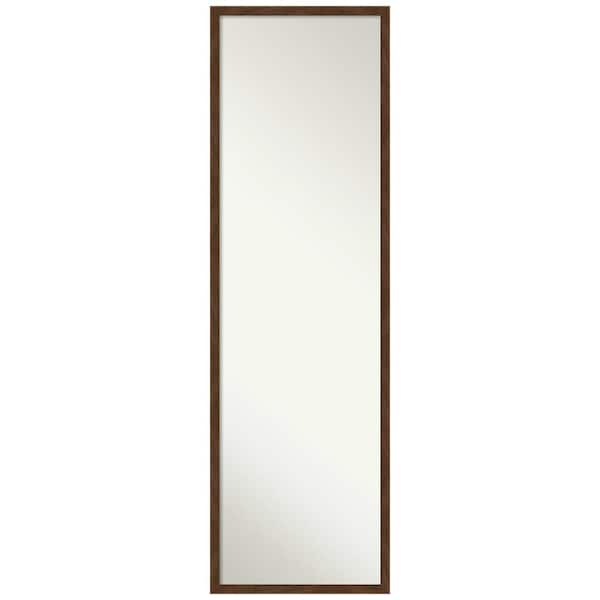 Amanti Art Carlisle Brown Narrow 15 in. x 49 in. Modern Rectangle Full Length Brown Framed On the Door Mirror