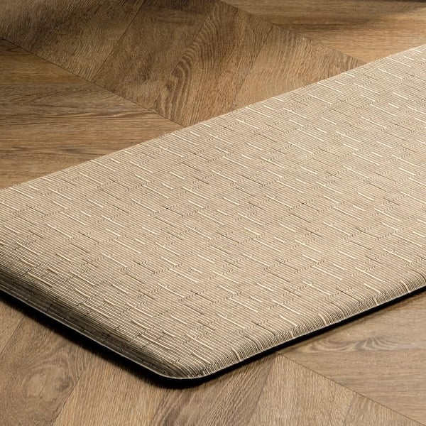 nuLOOM Casual Crosshatched Anti Fatigue Kitchen or Laundry Room Comfort Mat - Beige - 18x30 Inches