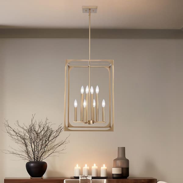 Ruby Ridge 16.5 in. 8-Light Gold Hanging Chandelier Light Fixture