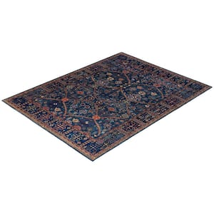 Serapi Blue 9 ft. x 12 ft. Tribal Wool Indoor Area Rug