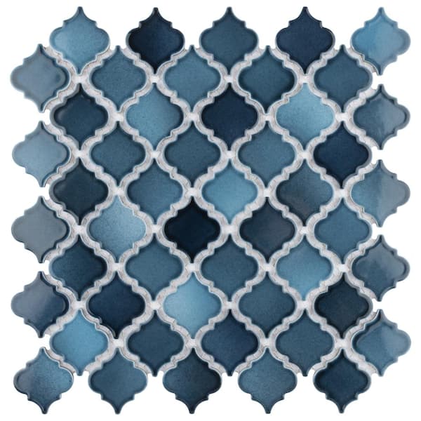 Merola Tile Hudson Tangier Glacier 6 in. x 6 in. Porcelain Mosaic Take Home Tile Sample